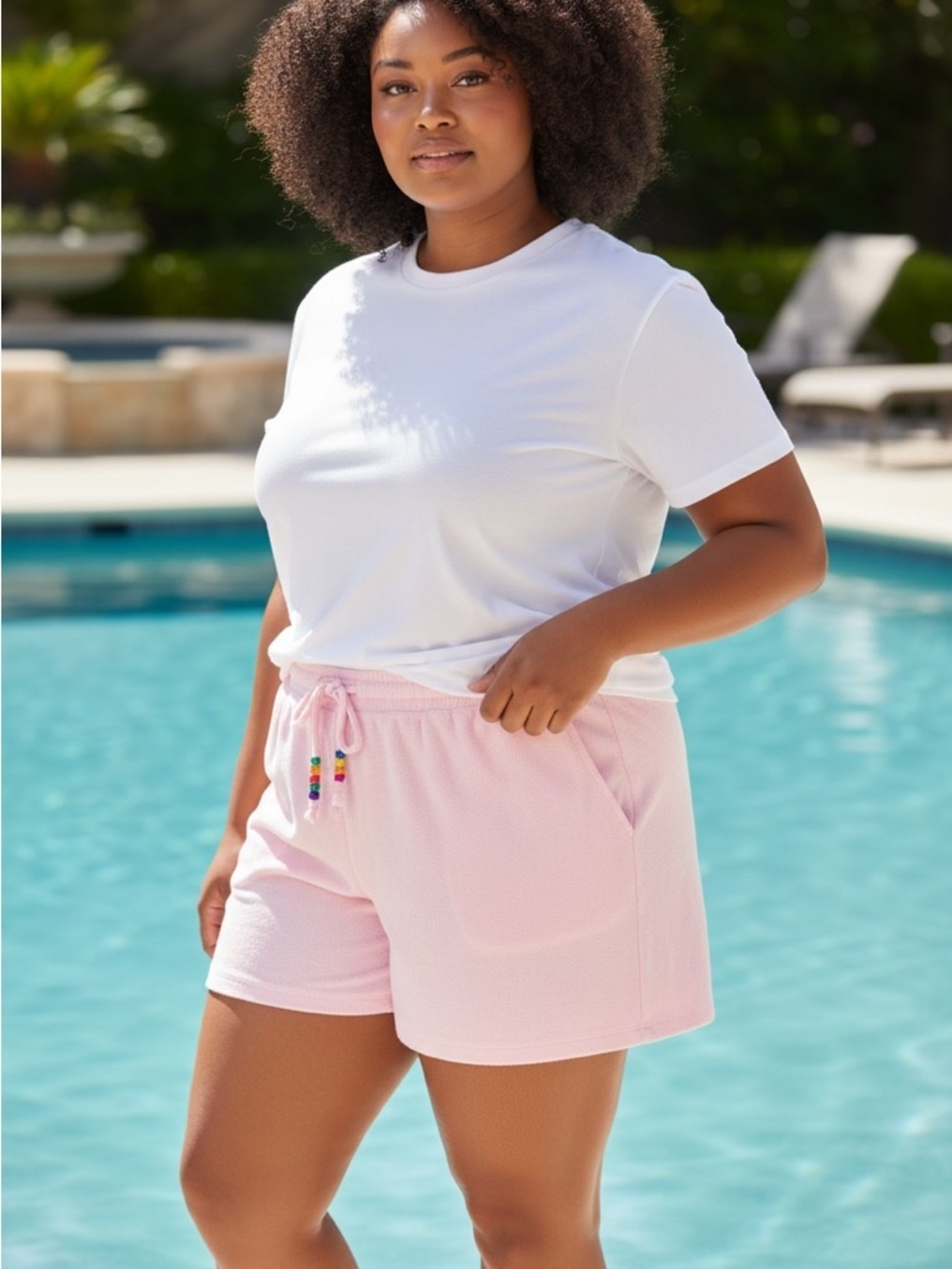 Stony Clover Lane X Target Baby Pink Terry Cloth Beaded Women’s shorts Sz 4X